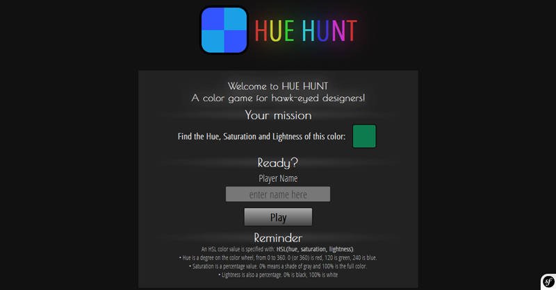 Hue Hunt starting page